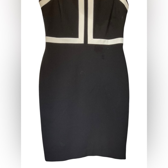 Hobbs Jackie Sheath Dress Ponte Knit Sleeveless Black White‎ Colorblock Size 6 - Picture 9 of 16